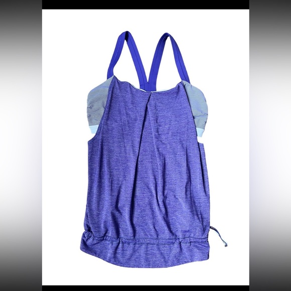 lululemon athletica Tops - Lululemon Rest Less Bra racerback stripe Tank Heathered Purple Sz10